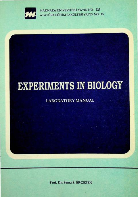 Experiments in Biology: Laboratory Manual